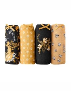 Slip Coton Imprimé "graphique" - Lot De 4 -Élégance Nuit Soldes Boutique 700203 C01 zoomx vue7