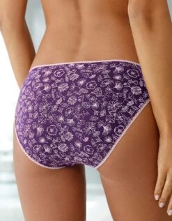 Slip Coton Imprimé Motif Floral Assorti – Lot De 4 -Élégance Nuit Soldes Boutique 700361 01 2