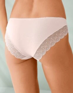 Culotte Forme Midi Coton Uni Stretch Et Dentelle - Lot De 3