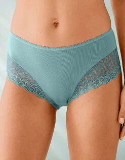 Culotte Forme Maxi Coton Uni Stretch Et Dentelle - Lot De 3 -Élégance Nuit Soldes Boutique 700421 C01 zoomx vue4