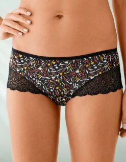 Shorty Coton Stretch Imprimé Et Dentelle - Lot De 3 10 Shorty Coton Stretch Imprimé Et Dentelle - Lot De 3 -Élégance Nuit Soldes Boutique 700423 C01 zoomx vue3