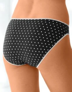 Slip Coton Imprimé Motifs à Pois Assortis – Lot De 4 -Élégance Nuit Soldes Boutique 700433 01 4
