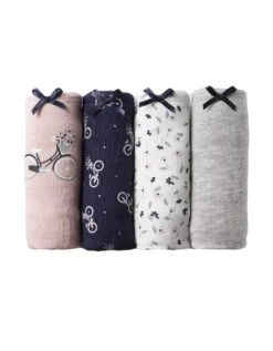 Slip Coton Imprimé "bicyclette" - Lot De 4 -Élégance Nuit Soldes Boutique 700486 C01 zoomx vue3
