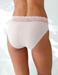 Culotte Coton Stretch Ceinture Dentelle- Lot De 2 Unis 8 Culotte Coton Stretch Ceinture Dentelle- Lot De 2 Unis -Élégance Nuit Soldes Boutique 700552 C01 zoomx vue4