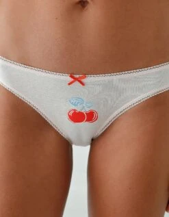 Slip Coton Imprimé Motifs "cerises" Assortis – Lot De 4 -Élégance Nuit Soldes Boutique 700553 C01 zoomx vue5