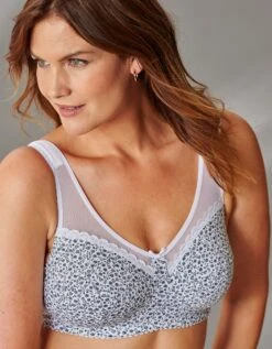 Soutien-gorge Coton Imprimé Finition Dentelle - Sans Armatures