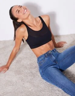 Brassière Sans Armatures Coton Stretch Et Tulle -Élégance Nuit Soldes Boutique 701872 C02 zoomx vue3