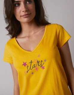 Tee-shirt De Pyjama Manches Courtes Imprimé Estrella -Élégance Nuit Soldes Boutique 703023 C01 zoomx vue5