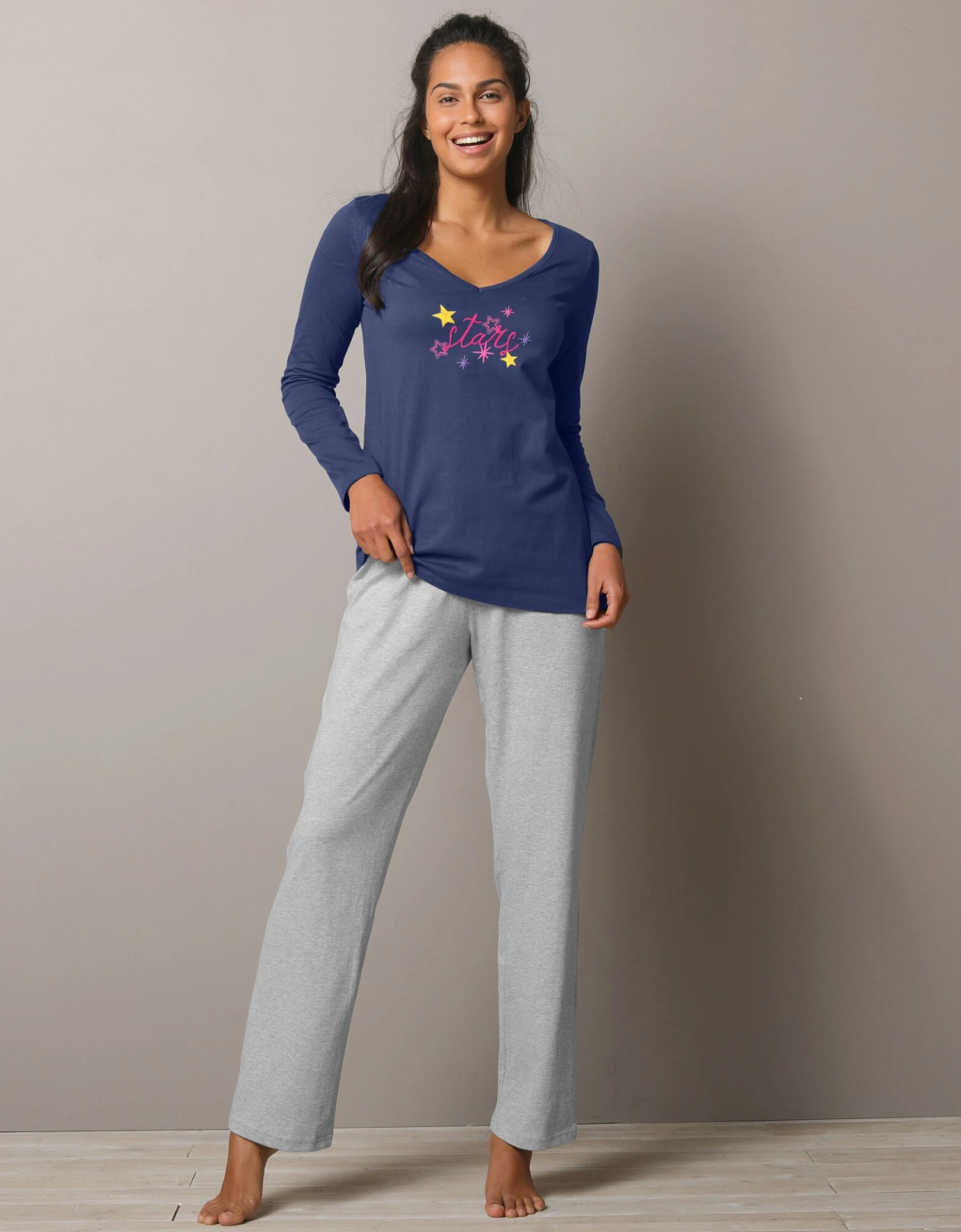 Tee-shirt De Pyjama Manches Longues Imprimé Estrella 1 Tee-shirt De Pyjama Manches Longues Imprimé Estrella