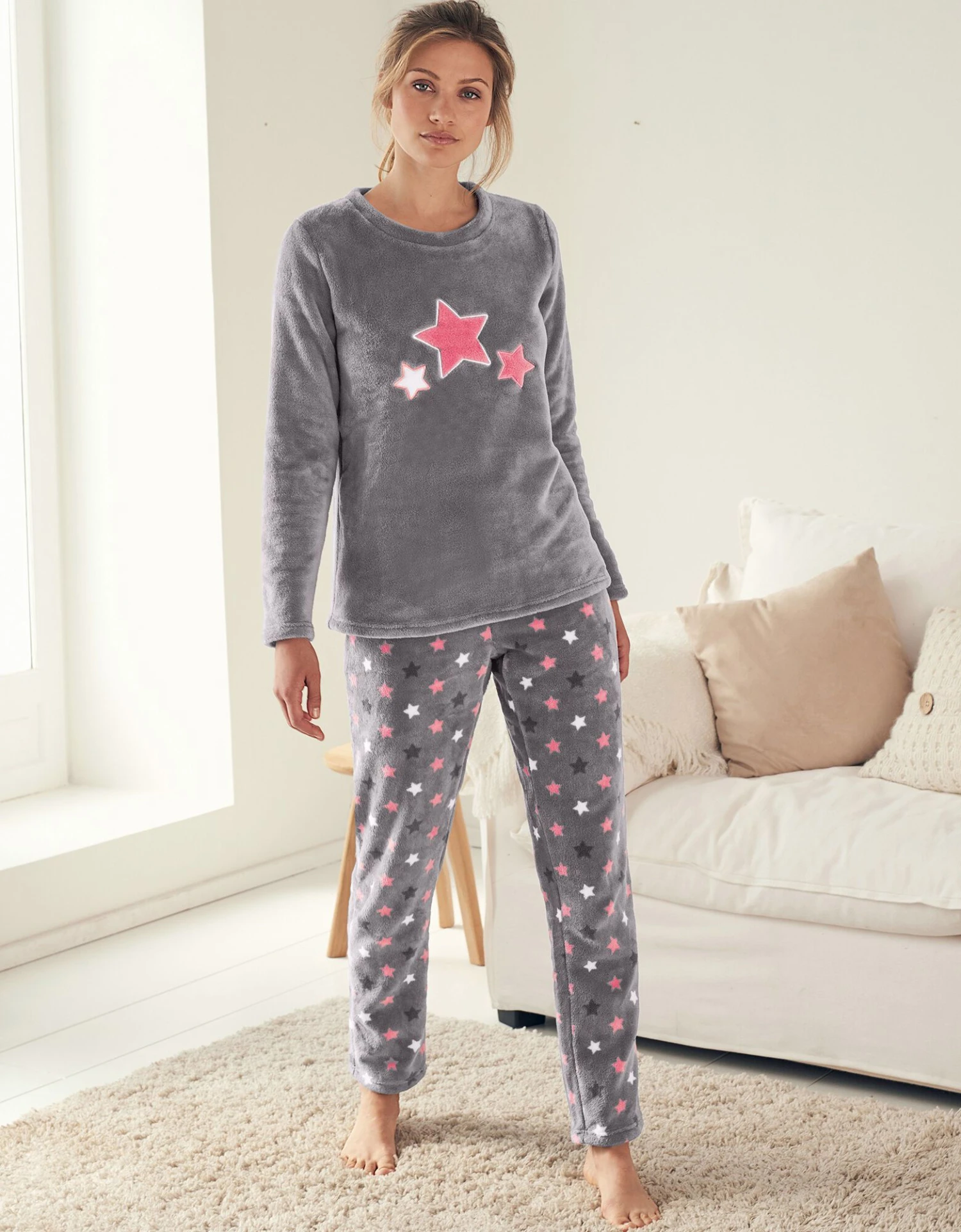 Pyjama Pantalon Polaire, Toucher Peluche 2 Pyjama Pantalon Polaire, Toucher Peluche – Image 2