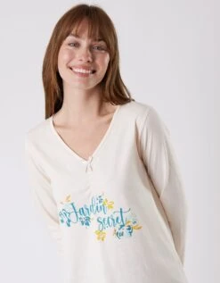 Tee-shirt Pyjama Manches Longues Imprimé Placé "jardin Secret" 9 Tee-shirt Pyjama Manches Longues Imprimé Placé "jardin Secret" -Élégance Nuit Soldes Boutique 703072 C01 zoomx vue3