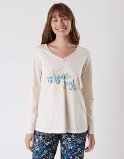 Tee-shirt Pyjama Manches Longues Imprimé Placé "jardin Secret" 11 Tee-shirt Pyjama Manches Longues Imprimé Placé "jardin Secret" -Élégance Nuit Soldes Boutique 703072 C01 zoomx vue5
