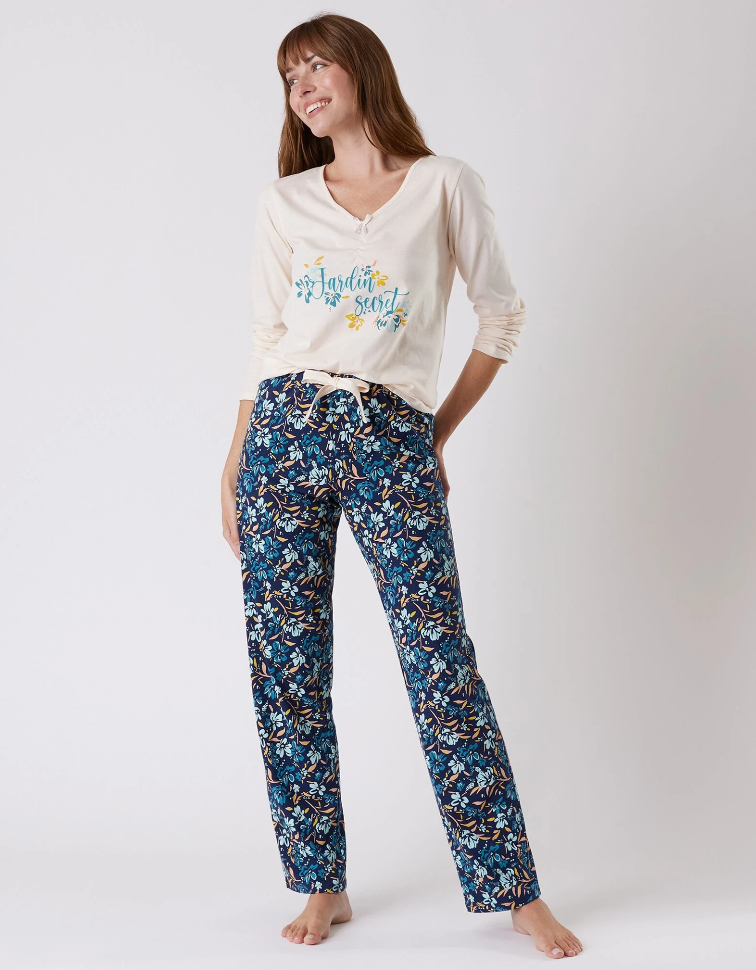 Tee-shirt Pyjama Manches Longues Imprimé Placé "jardin Secret" 6 Tee-shirt Pyjama Manches Longues Imprimé Placé "jardin Secret" – Image 6