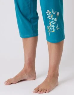 Pantalon Court Pyjama Imprimé Placé "jardin Secret" -Élégance Nuit Soldes Boutique 703074 C01 zoomx vue5