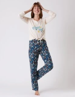 Pantalon Pyjama Coton Imprimé Floral 11 Pantalon Pyjama Coton Imprimé Floral -Élégance Nuit Soldes Boutique 703077 C02 zoomx vue5