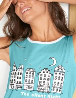 Pyjama Short Fantaisie Ville étoilée -Élégance Nuit Soldes Boutique 703082 C03 zoomx vue3