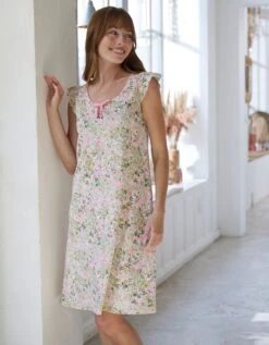 Nuisette Volantée Imprimé Fleuri