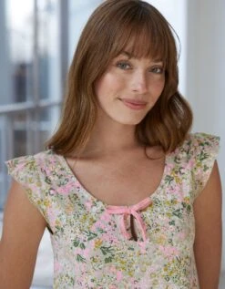 Nuisette Volantée Imprimé Fleuri -Élégance Nuit Soldes Boutique 703088 C01 zoomx vue4