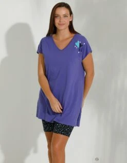 Pyjama Cycliste Coton Imprimé Coeur -Élégance Nuit Soldes Boutique 703108 C01 zoomx vue4