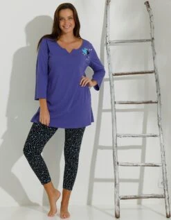 Pyjama Legging Coton Imprimé Coeur