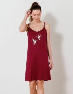 Nuisette Coton Fines Bretelles Motif «oiseaux» -Élégance Nuit Soldes Boutique 703123 C01 zoomx vue5