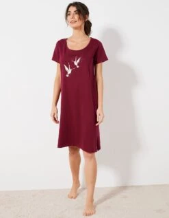 Chemise De Nuit Courte Imprimé Oiseaux -Élégance Nuit Soldes Boutique 703124 C01 zoomx vue4