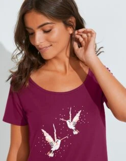 Pyjacourt En Coton Imprimé Oiseaux -Élégance Nuit Soldes Boutique 703126 C01 zoomx vue3