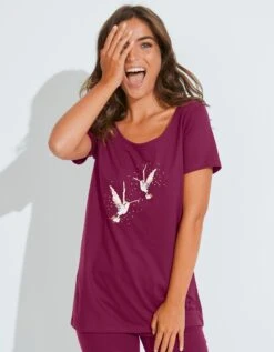 Pyjacourt En Coton Imprimé Oiseaux -Élégance Nuit Soldes Boutique 703126 C01 zoomx vue5