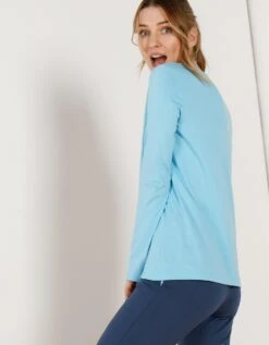 Tee-shirt Manches Longues – Turquoise -Élégance Nuit Soldes Boutique 703147 C01 zoomx vue3
