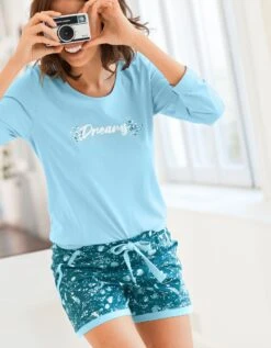 Short De Pyjama – Fleuri émeraude