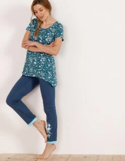 Pantalon De Pyjama – Uni Marine -Élégance Nuit Soldes Boutique 703154 C01 zoomx vue4