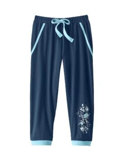 Pantacourt De Pyjama – Uni Marine -Élégance Nuit Soldes Boutique 703156 C01 zoomx vue6