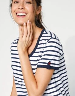 Pyjama Pantacourt Coton Manches Courtes -Élégance Nuit Soldes Boutique 703173 C01 zoomx vue5