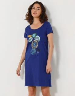 Chemise De Nuit Courte Manches Courtes Motif "rosaces" -Élégance Nuit Soldes Boutique 703208 C01 zoomx vue5