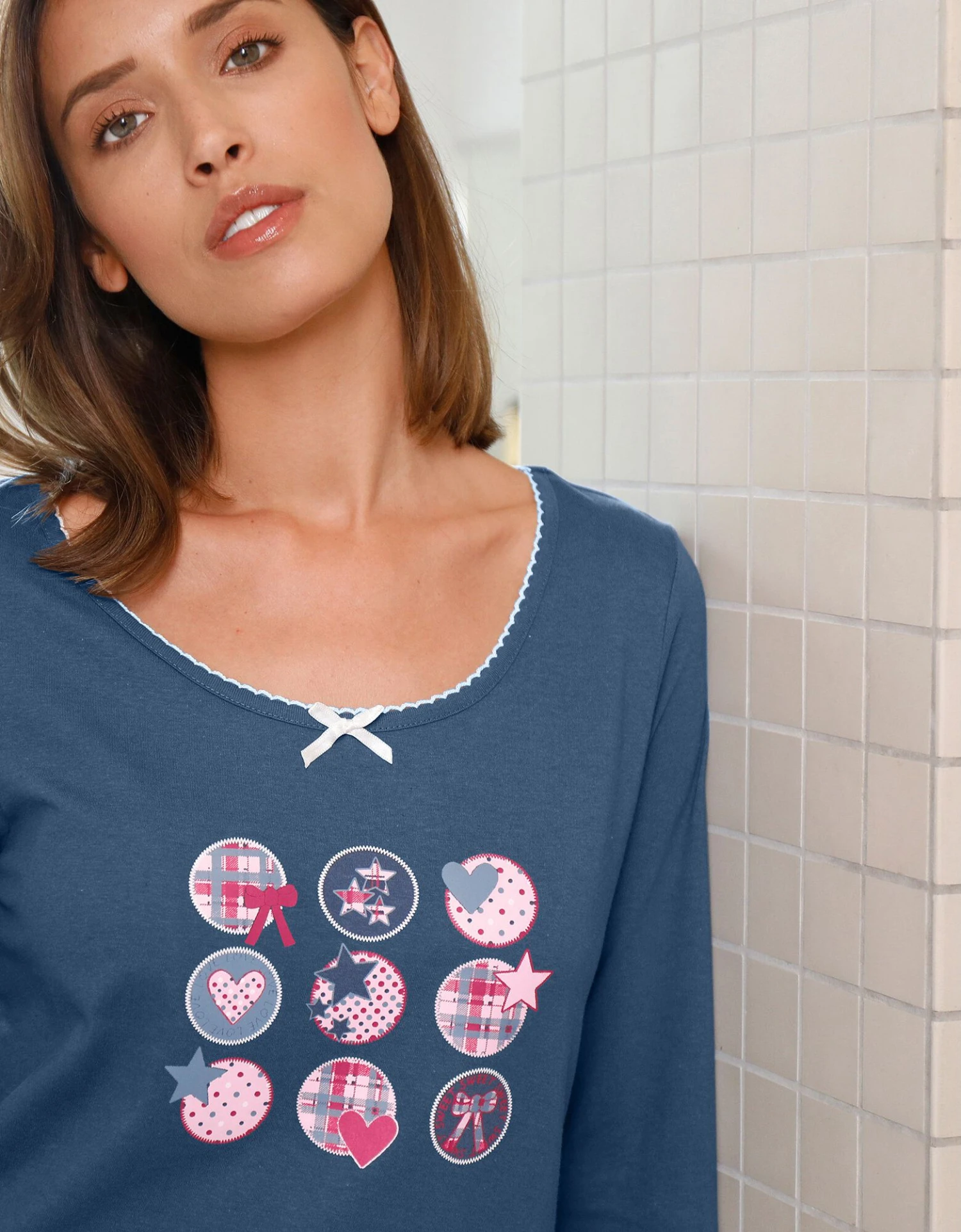 Chemise De Nuit Longue - Imprimé Fantaisie 2 Chemise De Nuit Longue - Imprimé Fantaisie – Image 2