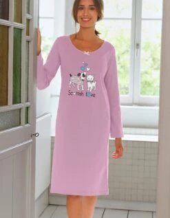 Chemise De Nuit Longue - Imprimé Fantaisie