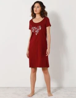 Chemise De Nuit Courtes Manches Courtes Motif «papillons» -Élégance Nuit Soldes Boutique 703280 C01 zoomx vue3