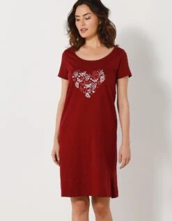 Chemise De Nuit Courtes Manches Courtes Motif «papillons» -Élégance Nuit Soldes Boutique 703280 C01 zoomx vue5