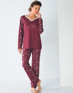 Pyjama Pantalon Imprimé Fleurs - Pur Coton