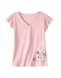 Tee-shirt Pyjama Manches Courtes Imprimé Placé -Élégance Nuit Soldes Boutique 703363 C01 zoomx vue4
