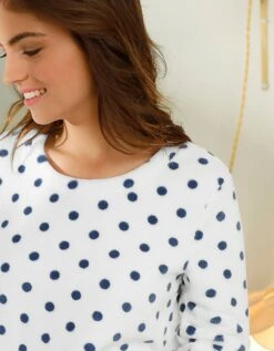 Pyjama Polaire Imprimé Pois Toucher Peluche Manches Longues 8 Pyjama Polaire Imprimé Pois Toucher Peluche Manches Longues -Élégance Nuit Soldes Boutique 703435 C04 zoomx vue3