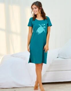 Chemise De Nuit Courte Imprimé Tortue -Élégance Nuit Soldes Boutique 703463 C01 zoomx vue4