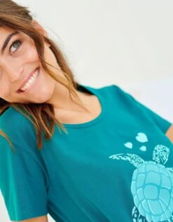 Chemise De Nuit Courte Imprimé Tortue -Élégance Nuit Soldes Boutique 703463 C01 zoomx vue5