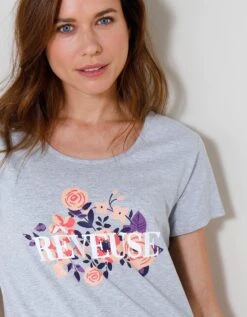 Chemise De Nuit Courte Imprimé "Rêveuse" -Élégance Nuit Soldes Boutique 703482 C01 zoomx vue5