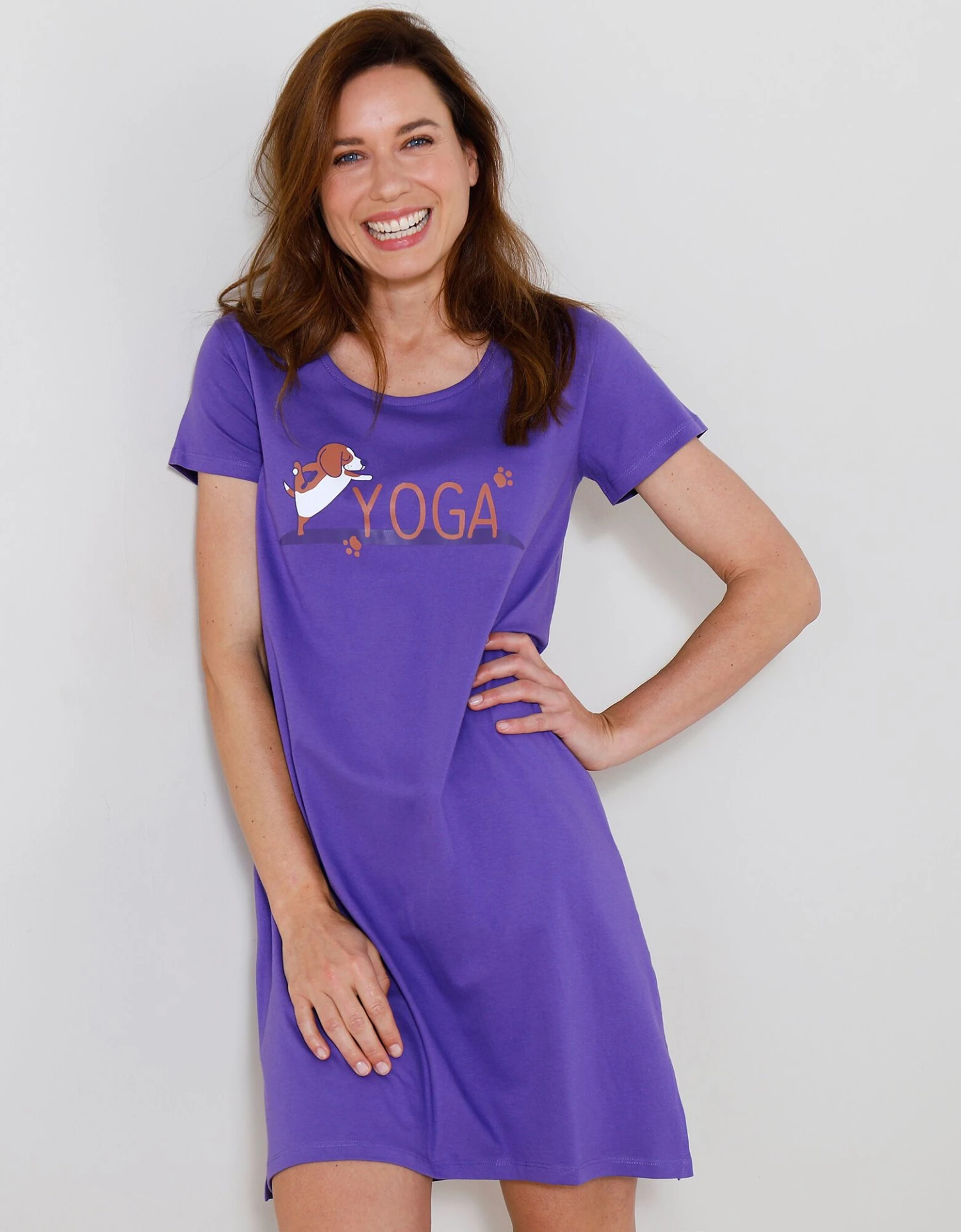 Chemise De Nuit Courte Imprimé "Yoga" 1 Chemise De Nuit Courte Imprimé "Yoga"