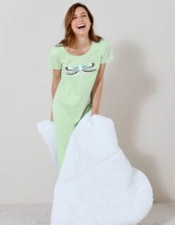 Chemise De Nuit Longue Imprimé "Libellule" -Élégance Nuit Soldes Boutique 703484 C01 zoomx vue4