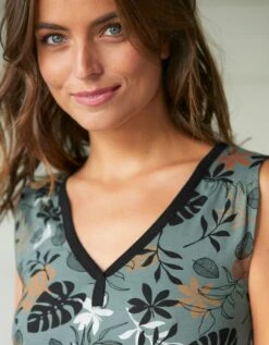 Chemise De Nuit Imprimée Feuillage -Élégance Nuit Soldes Boutique 703499 C01 zoomx vue6