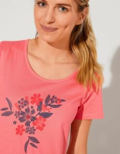 Chemise De Nuit Longue Imprimé "bouquet" -Élégance Nuit Soldes Boutique 703564 C01 zoomx vue3