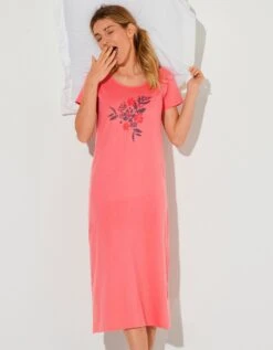 Chemise De Nuit Longue Imprimé "bouquet" -Élégance Nuit Soldes Boutique 703564 C01 zoomx vue4