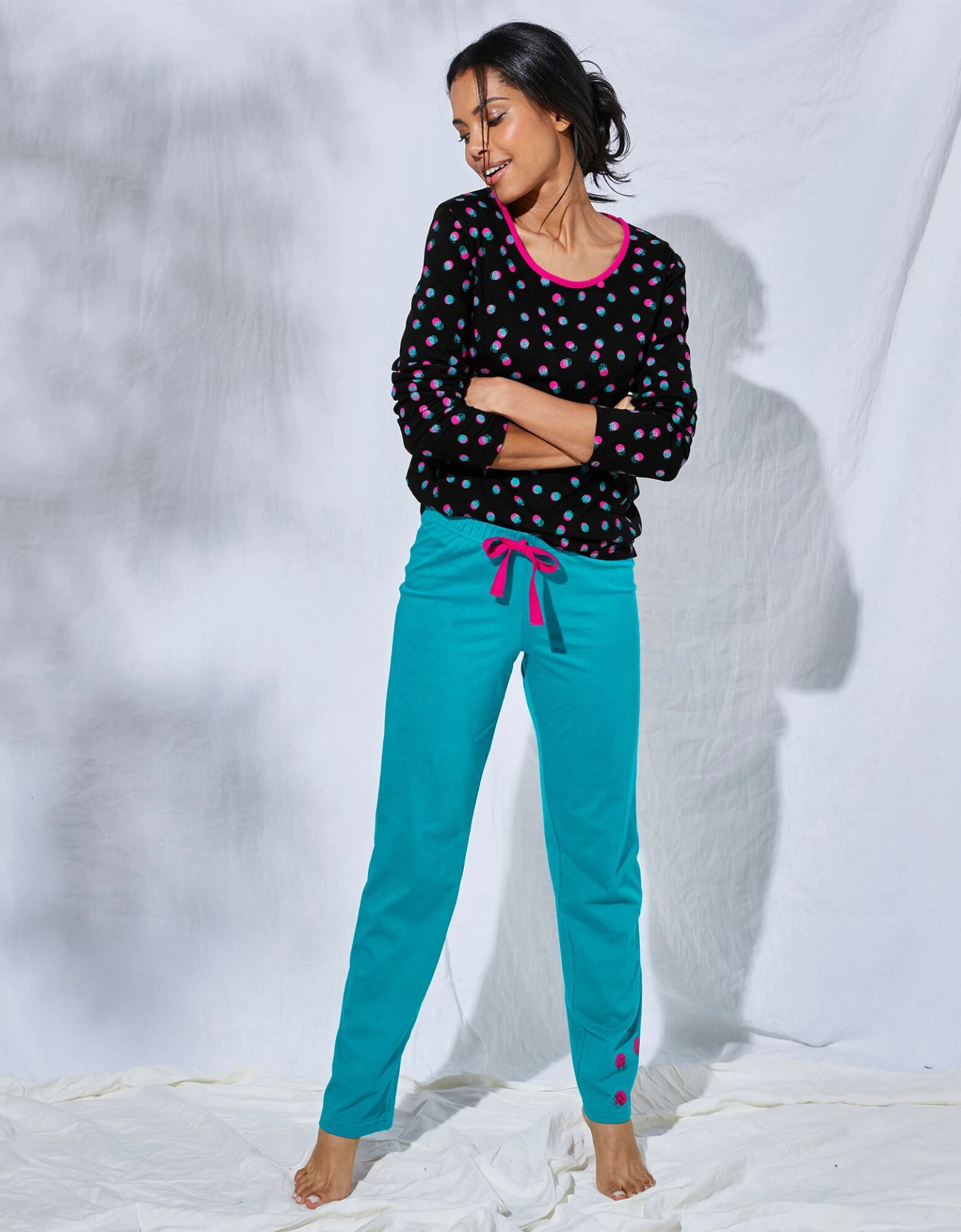 Tee-shirt Manches Longues Coton Enjoy Imprimé Pois 2 Tee-shirt Manches Longues Coton Enjoy Imprimé Pois – Image 2